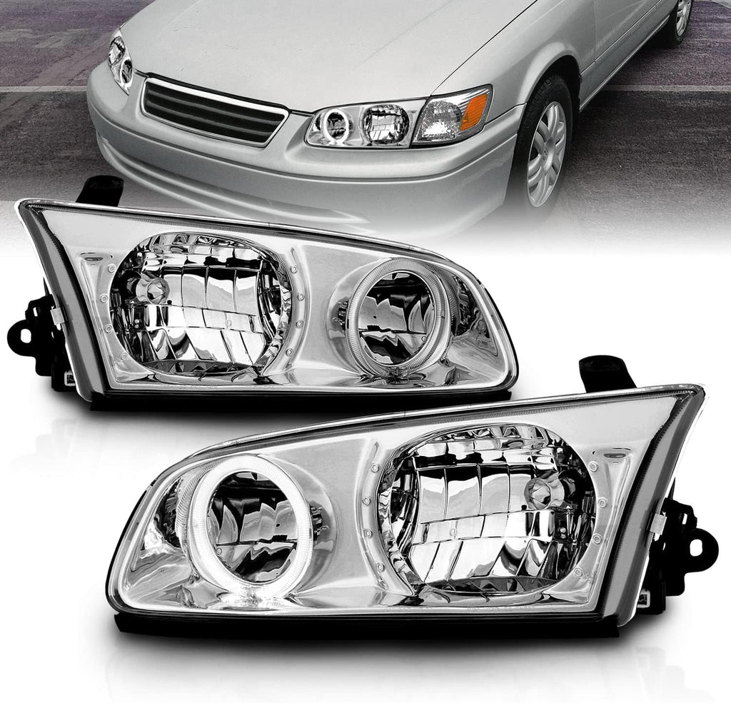 Chrome LED Halo Replacement Headlights for Toyota Camry G44782