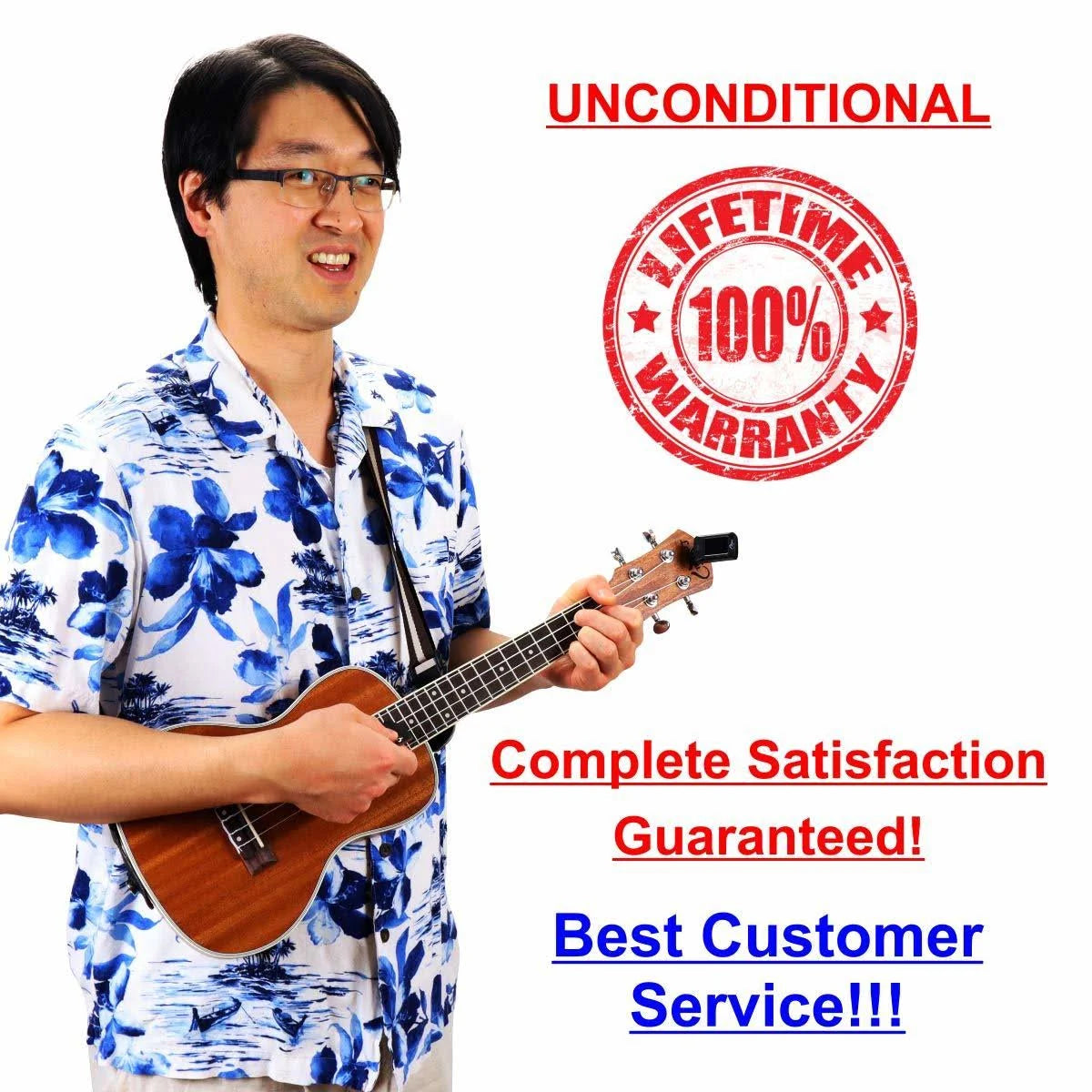 Tenor Ukulele Bundle with Strap, Case, Tuner, Picks, Pick Holder, Aquila Strings F4560