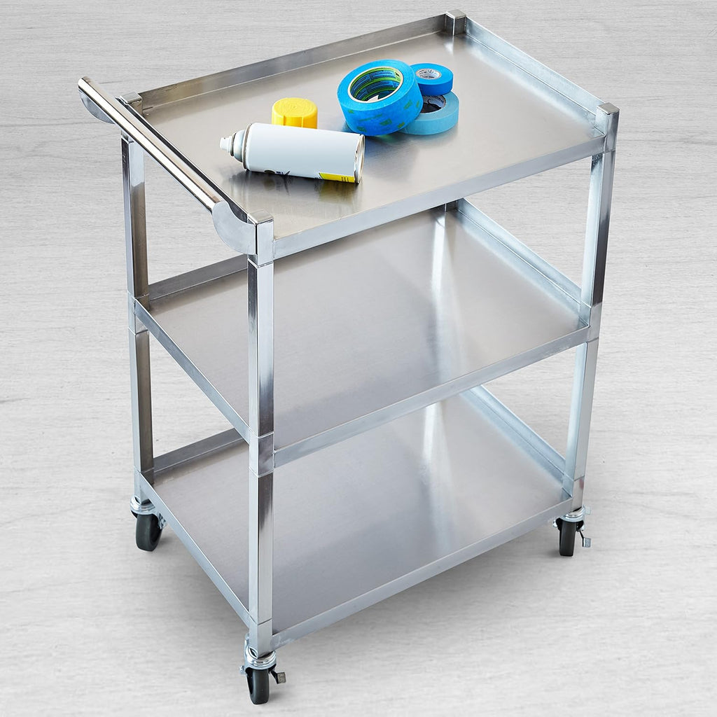 Stainless Steel Utility Cart with 5-Inch Swivel Casters Q3191