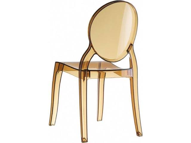 Transparent Amber Polycarbonate Dining Chair M482372