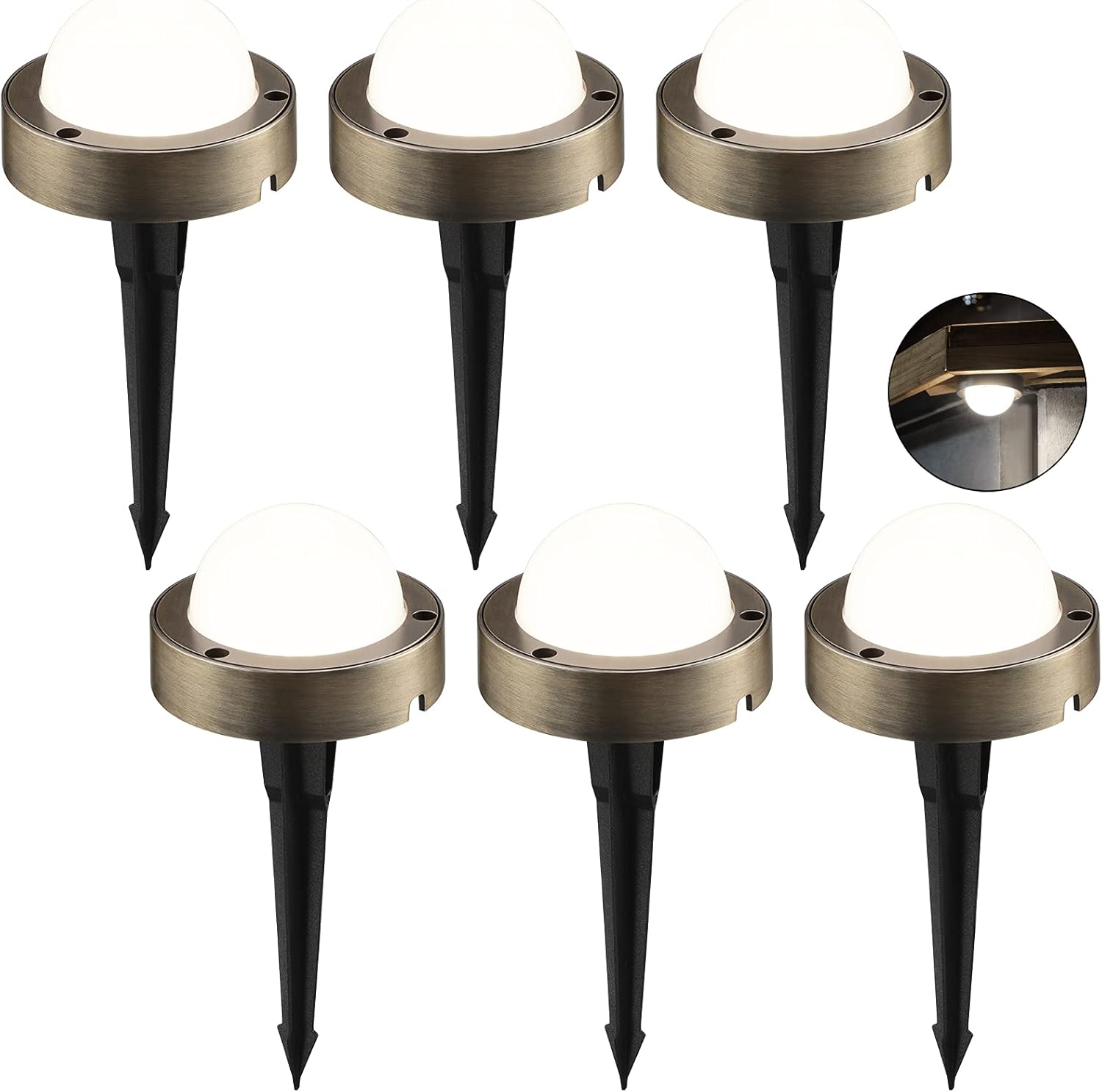 6 Pack LED Pathway Lights, 4.5W 2700K Soft White, Cast-Aluminum S3872