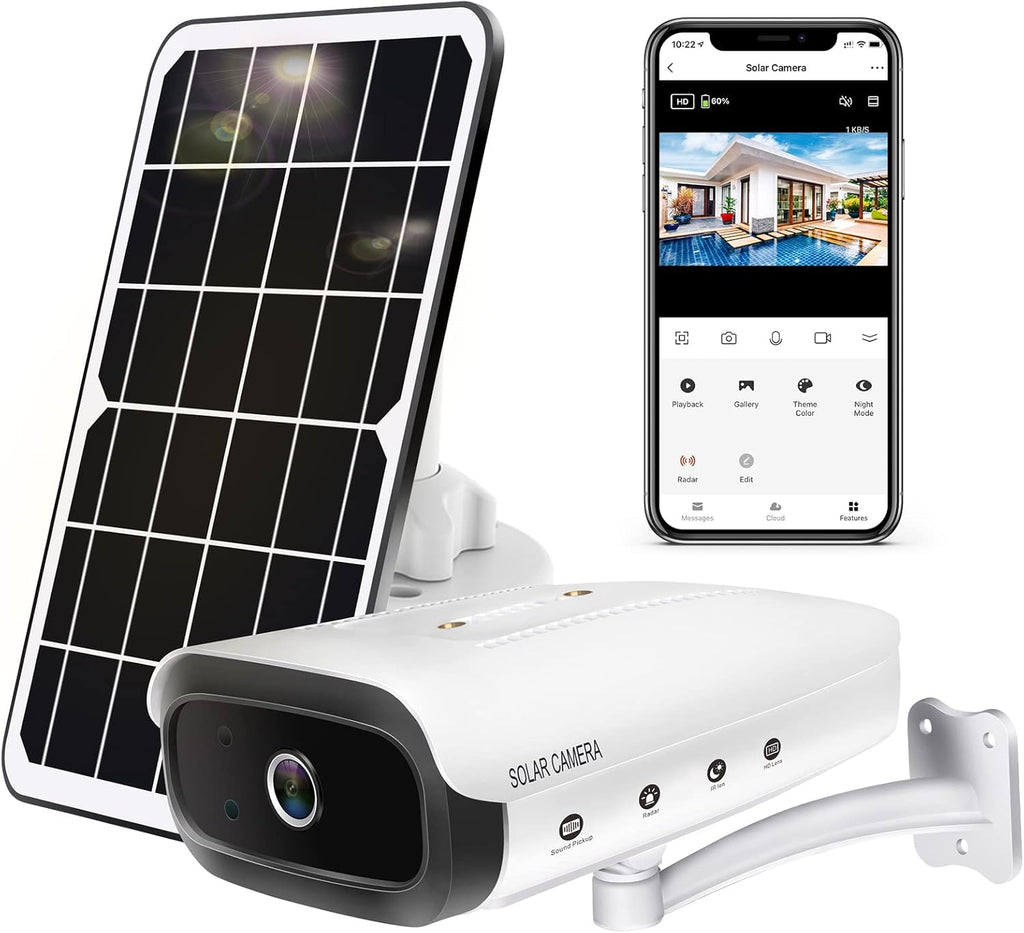 Wireless Outdoor Solar WiFi Surveillance Camera System with Two Way Audio and Night Vision W6118