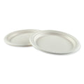 White 9 Diameter Bagasse Molded Fiber Plate W906825