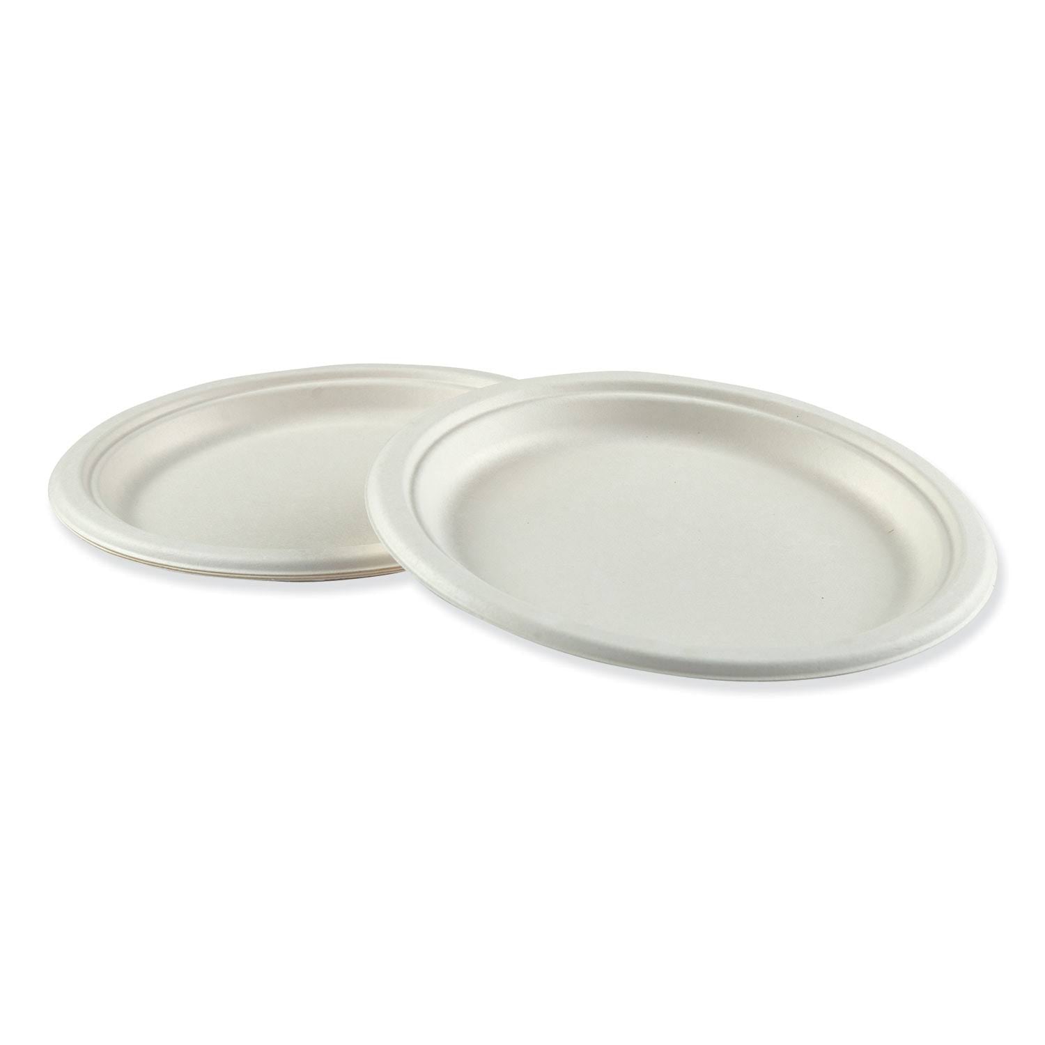 White 9 Diameter Bagasse Molded Fiber Plate W906825