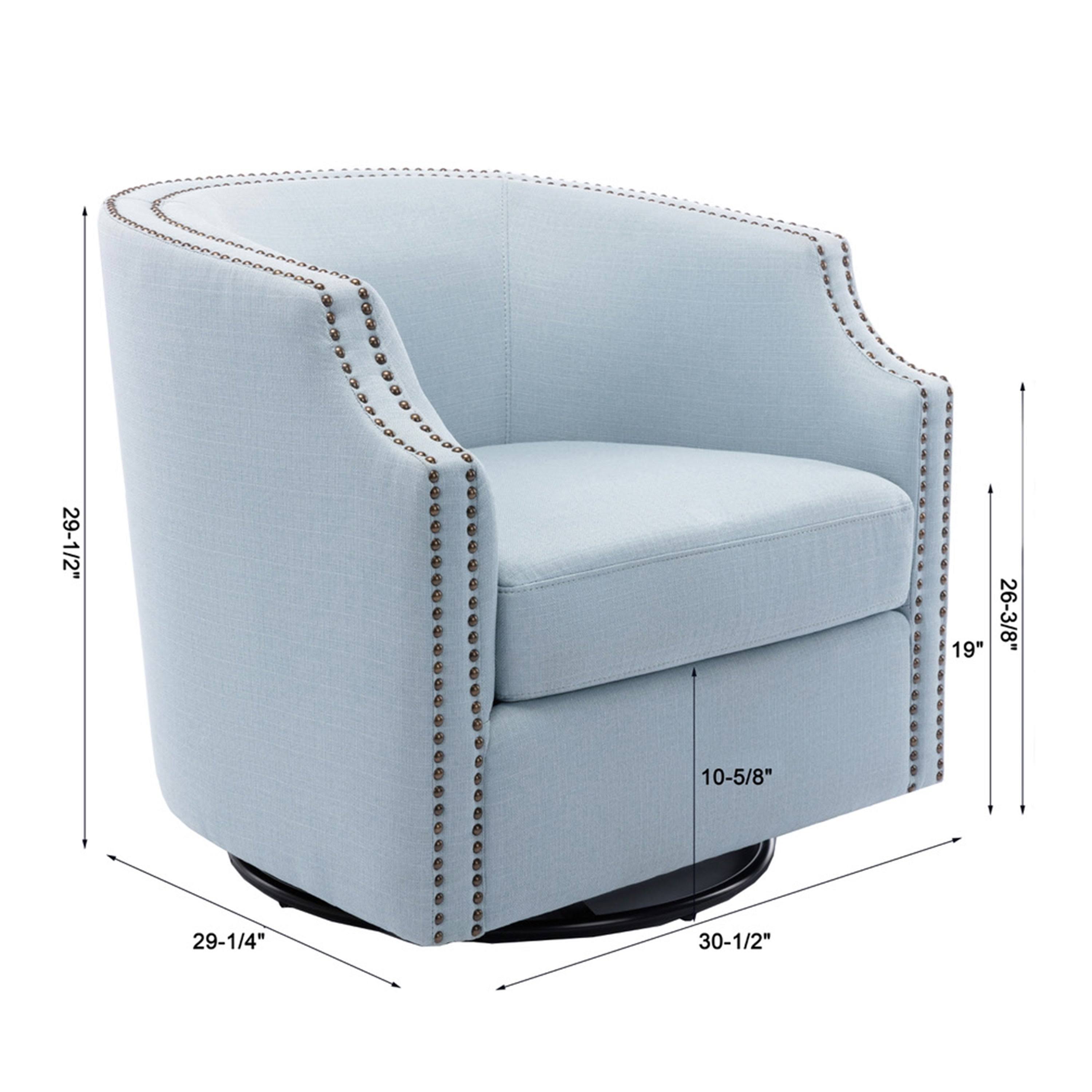 Sky Blue Swivel Barrel Chair O69440