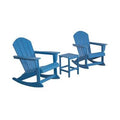 Pacific Blue Plastic Rocking Adirondack Chair with Table X494