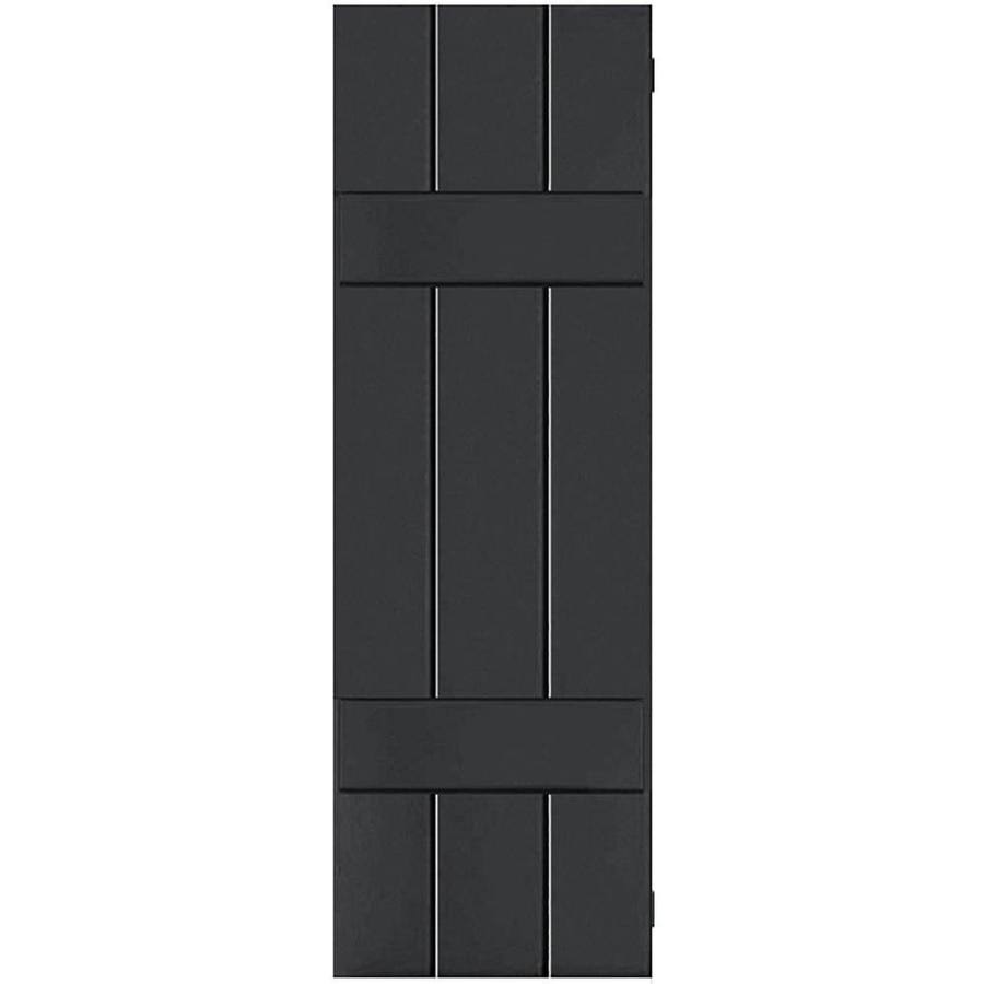 2-Pack Black Wood Exterior Shutters F490071