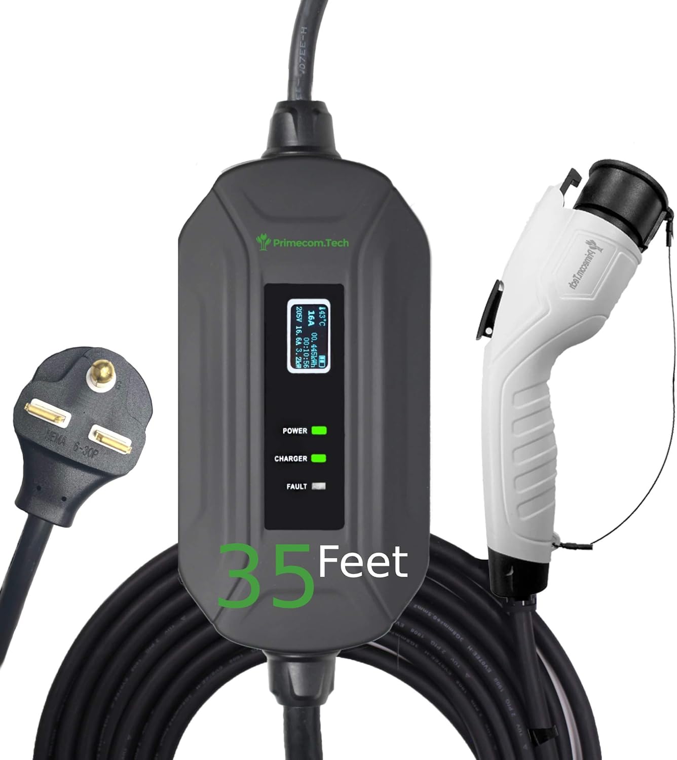 Portable Level 2 Electric Vehicle Charger, 16Amp, 35 Feet P3777