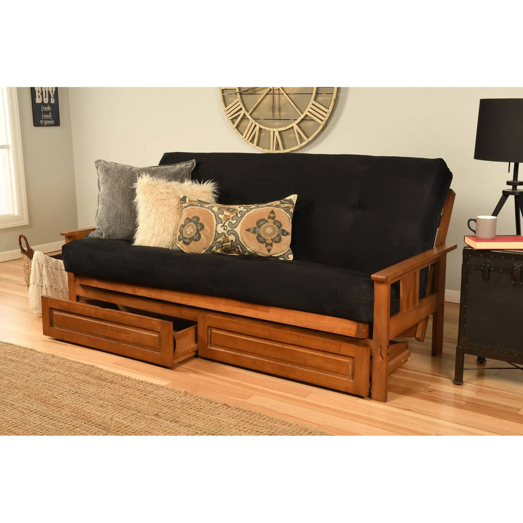 Full-Size Storage Futon with Suede Mattress P64087