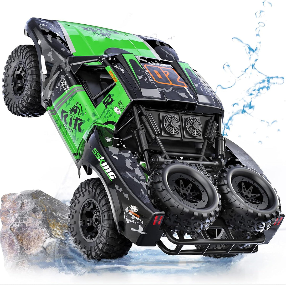 1:10 Scale 2.4 GHz Waterproof 4WD RC Monster Truck (Green) R376