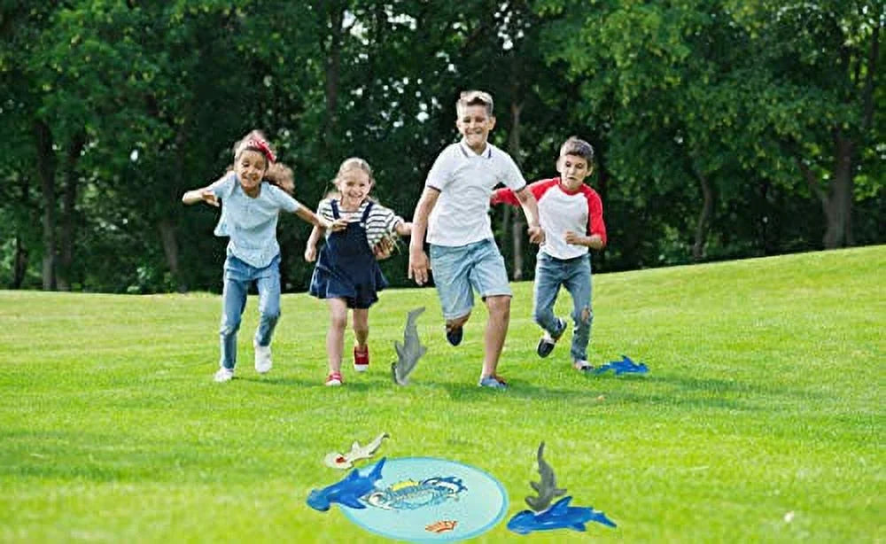 Hammerhead Shark Toss Game Set of 6 Foam Rubber Sharks with 1 Target Ring G1054
