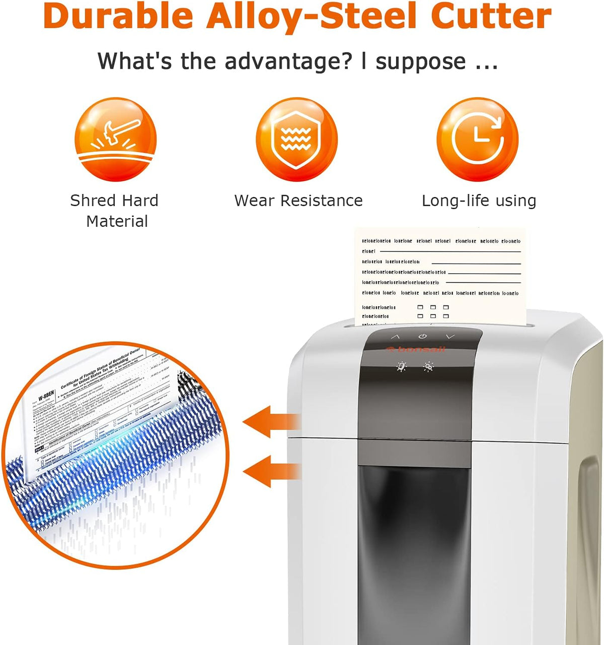 120-Minute Micro-Cut Paper Shredder, 8-Sheet Capacity Y915026