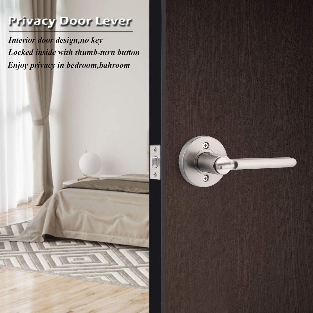 10 Pack Privacy Door Knobs in Satin Nickel J929169