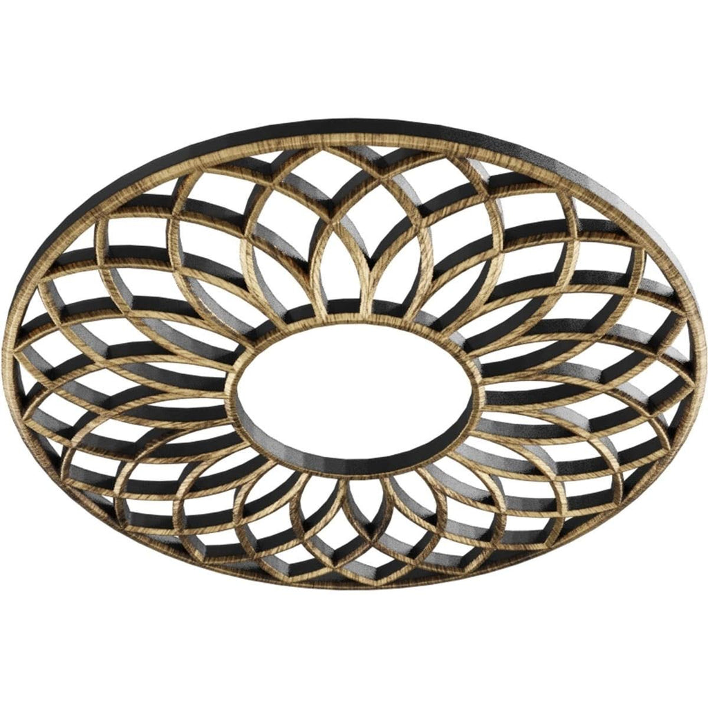 30x22OD x 10 1/4x22ID x 1x22P PVC Ceiling Medallion, Antiqued Pale E223