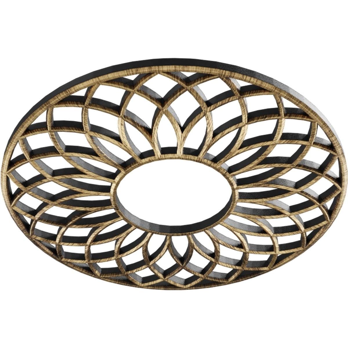 30x22OD x 10 1/4x22ID x 1x22P PVC Ceiling Medallion, Antiqued Pale E223