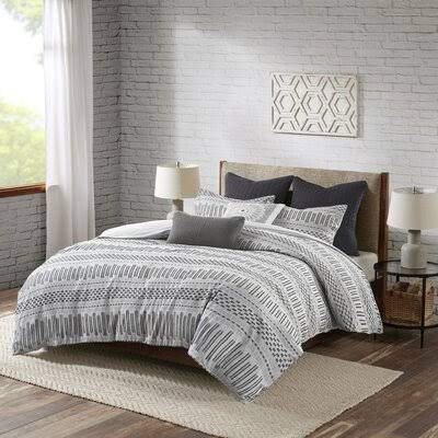 Gray Queen Jacquard Duvet Cover Set D31043
