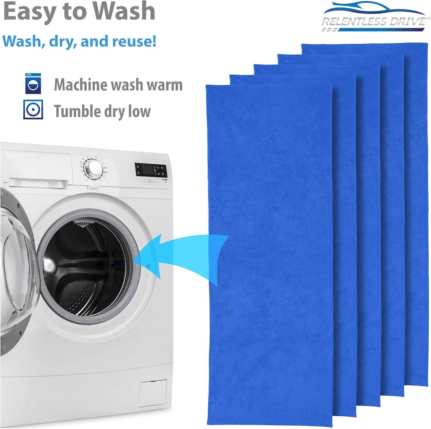 Large Car Drying Towel 24” x 60” (5 Pack) Microfiber Towels L204297