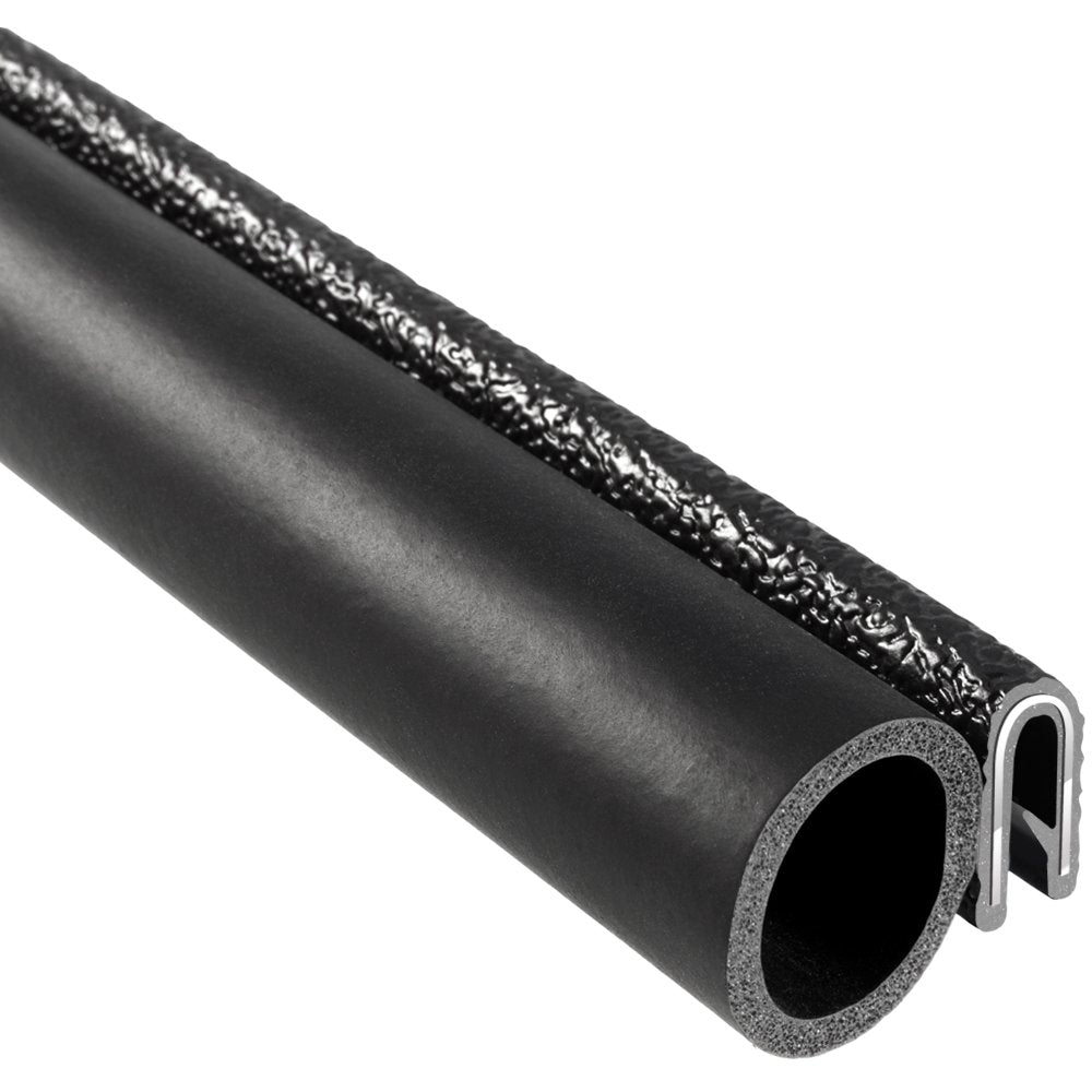 Trim Seal with Side Bulb, 25’ Length, PVC Plastic Trim with EPDM Rubber Seal, Pack of 2 J3758