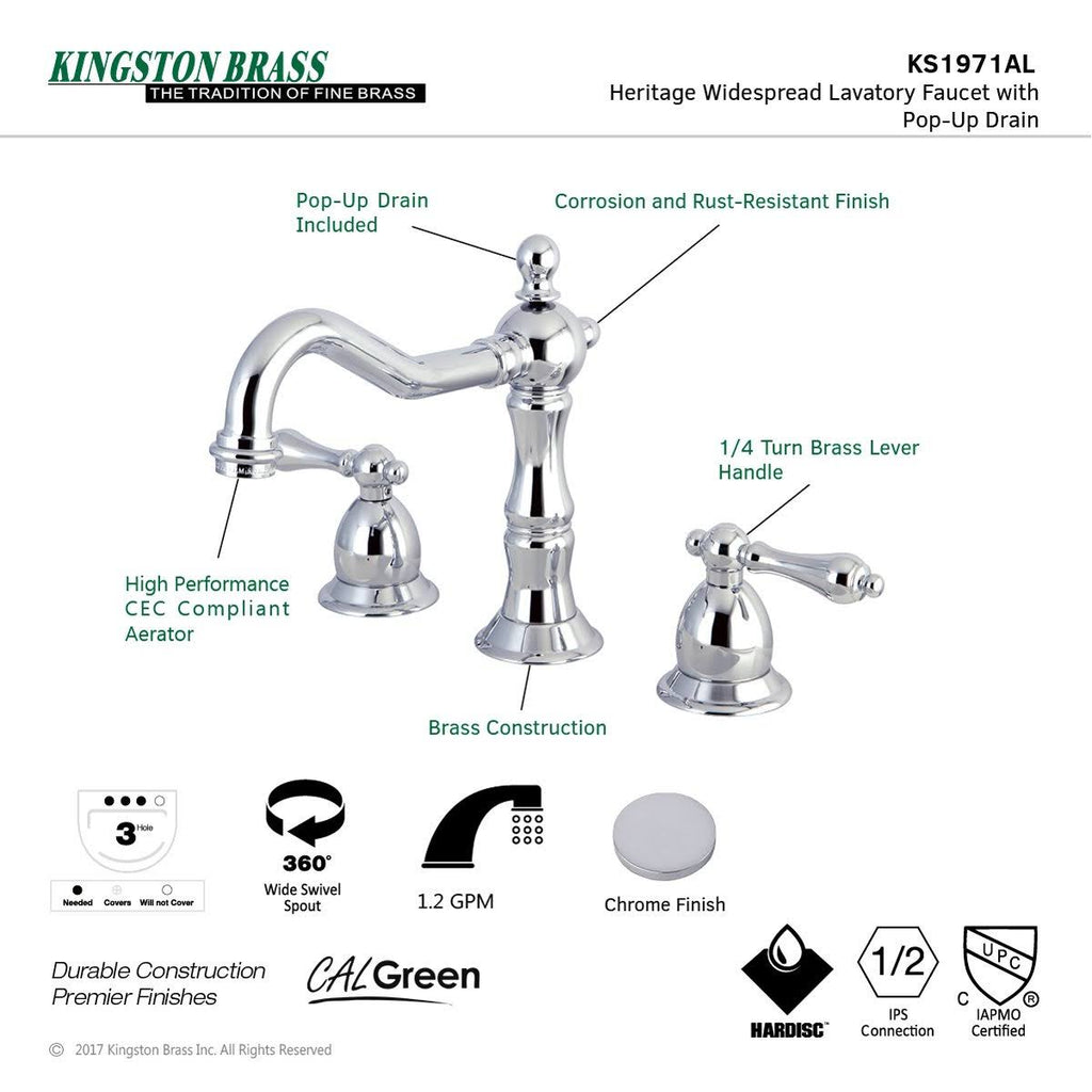 Polished Nickel Widespread Bathroom Faucet W28375