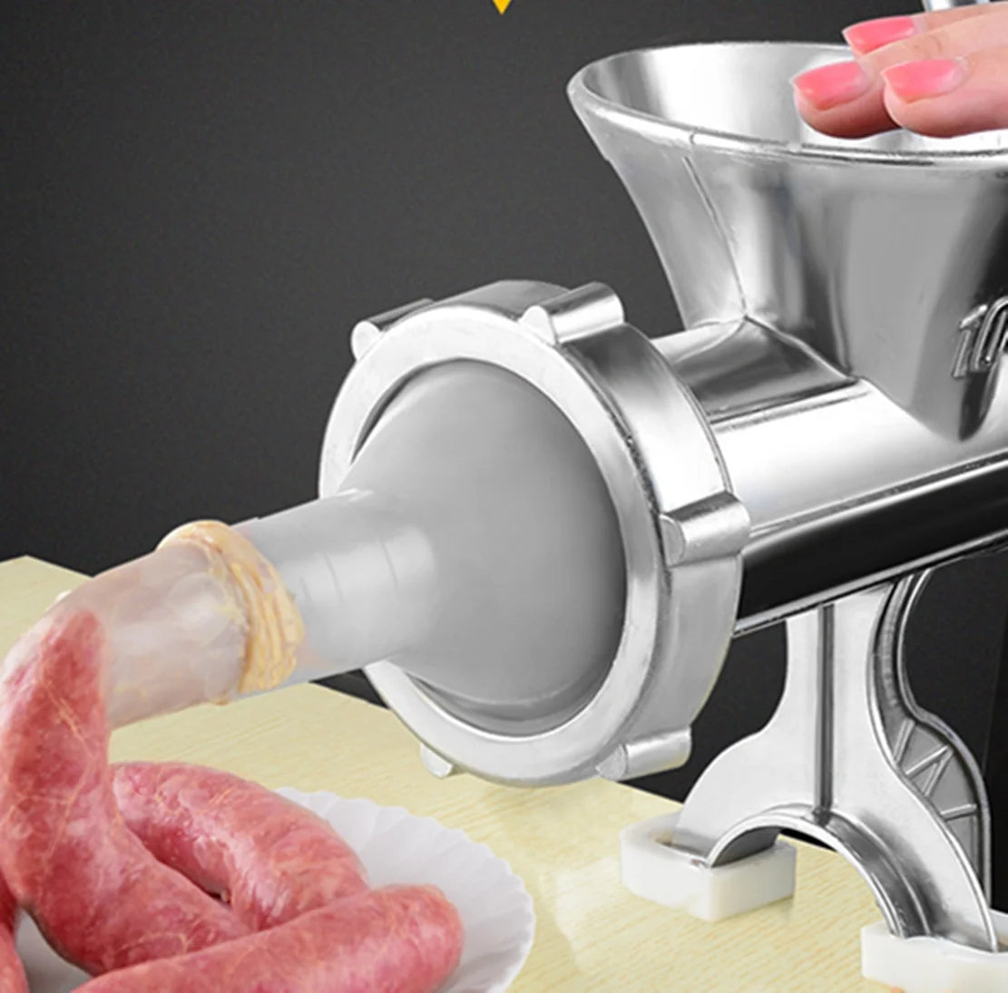 Manual Meat Grinder Stainless Steel Sausage Maker Y188423