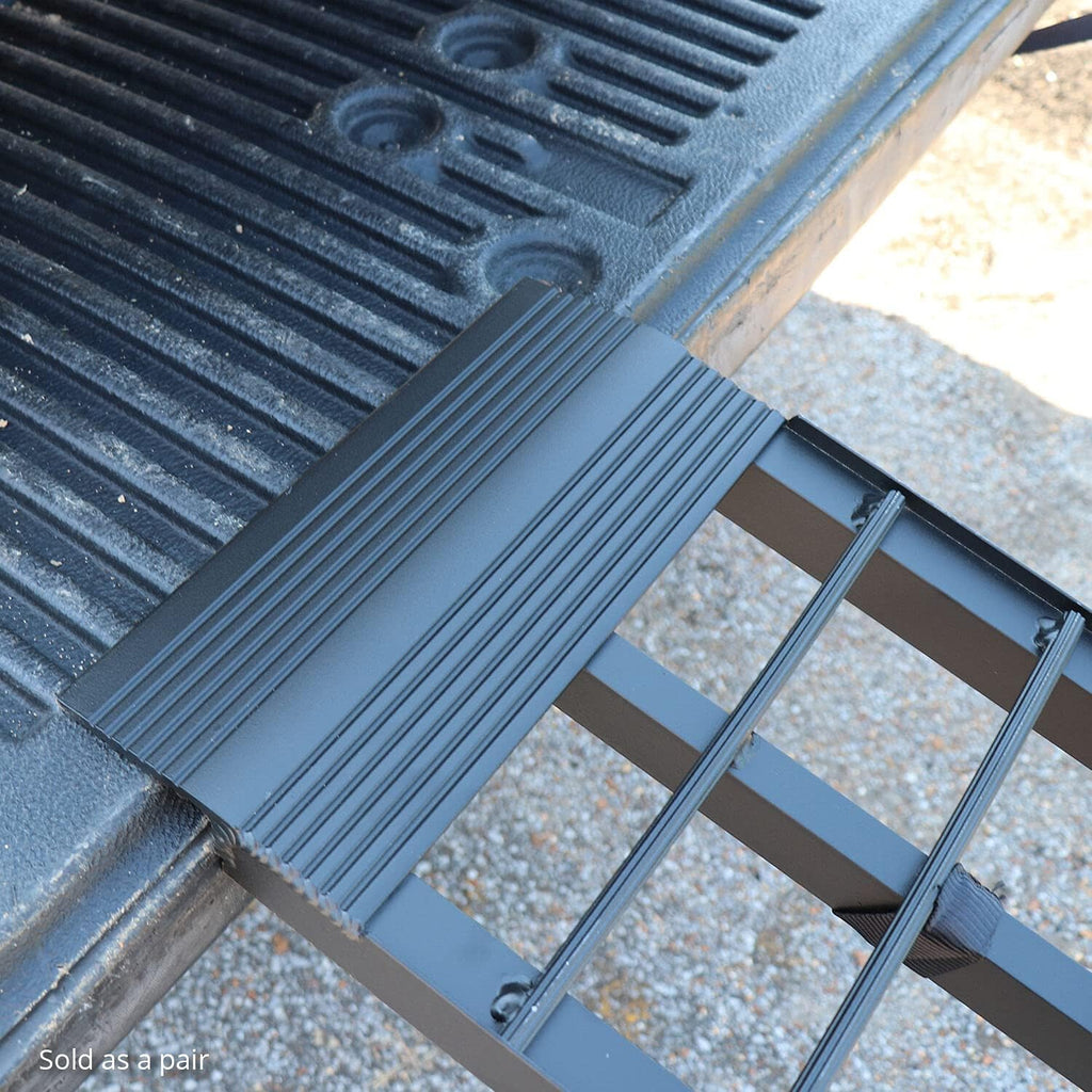 Pair of 10 FT Folding Arch Ramps, Aluminum Frame, 1,200 LB Capacity, Safety Straps W177