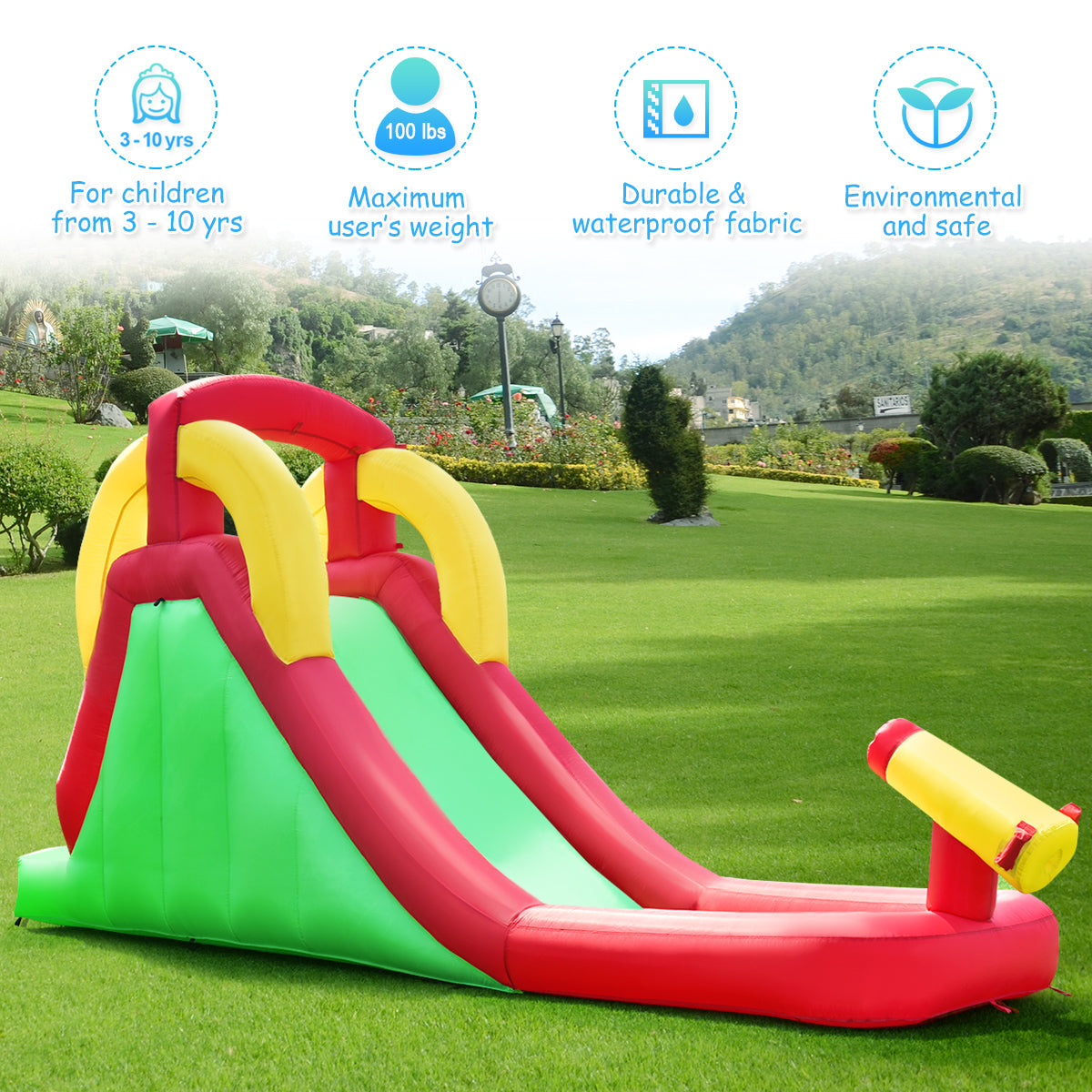 Inflatable Water Slide Bounce House with 350W Blower E76426