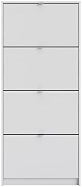 4 Drawer White Shoe Cabinet J441