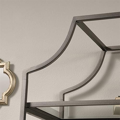 2 Piece 5 Shelf Metal Bookcase Set in Bronze V57993