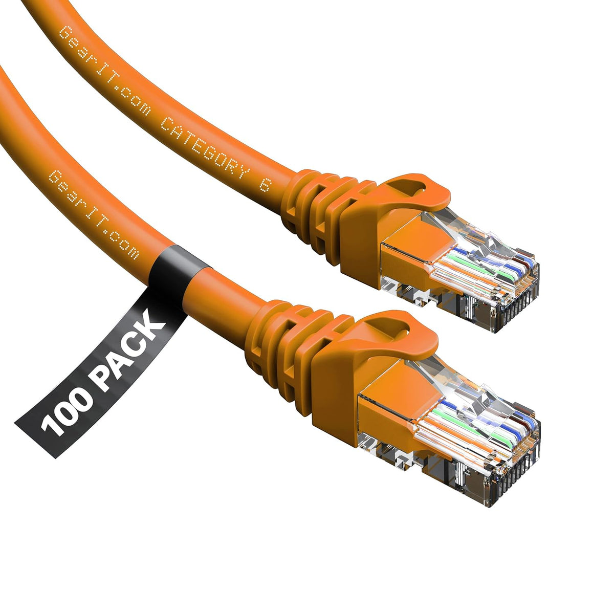 Cat6 Ethernet Cable 3 ft (100-Pack) Orange S9398