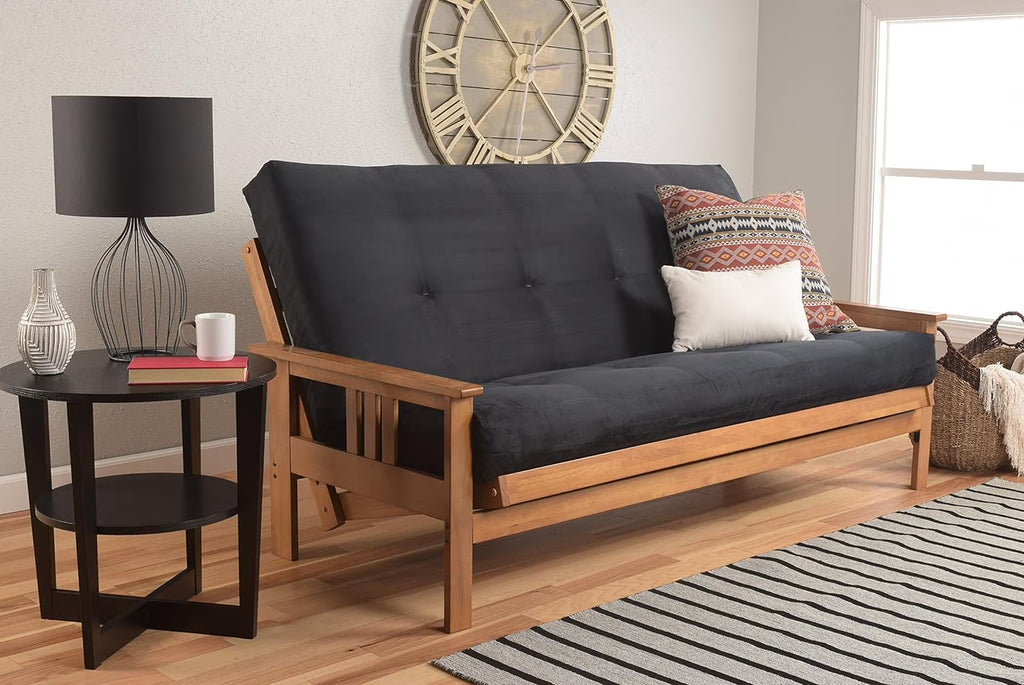 Black Suede Fabric Futon Mattress N77741