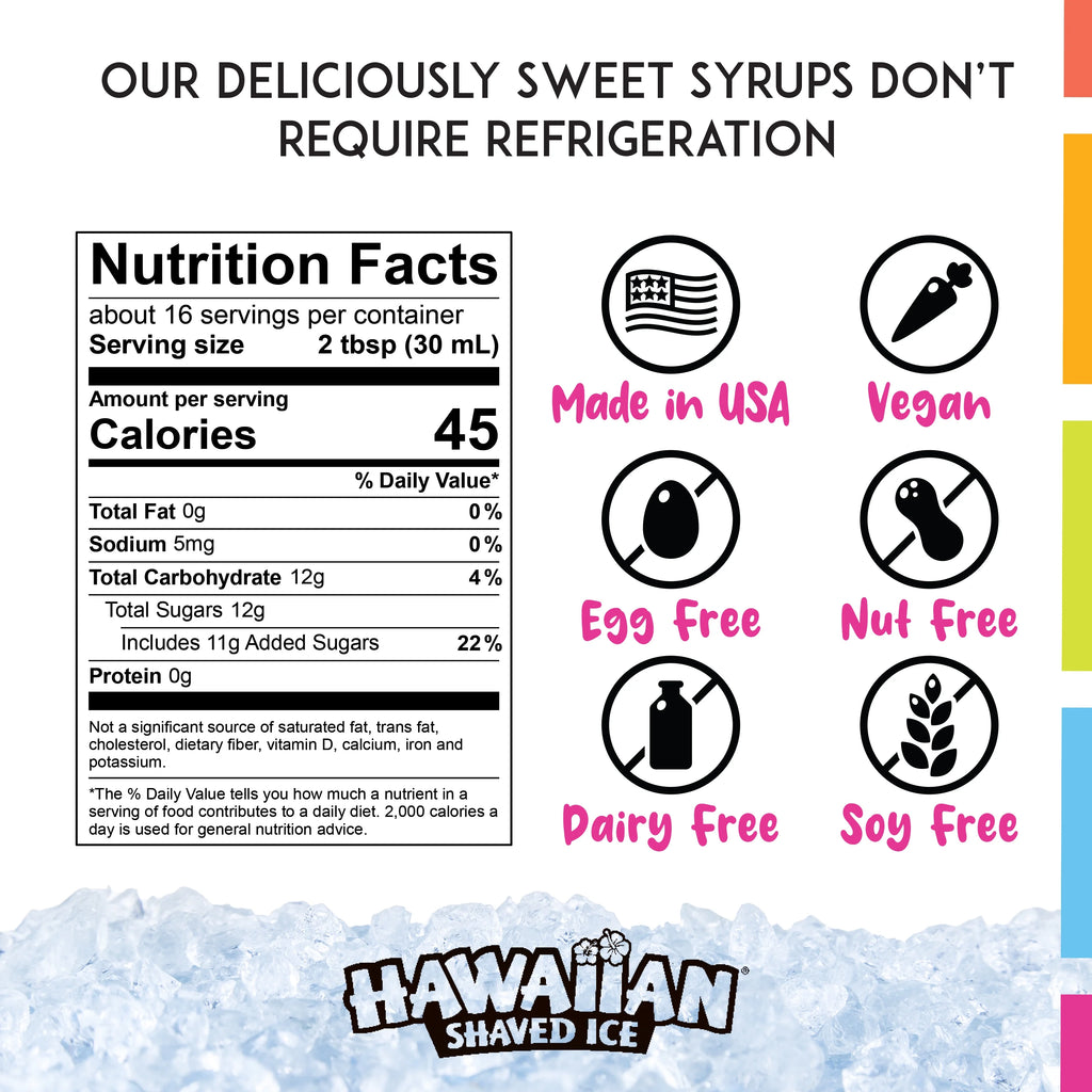 6-Pack Hawaiian Shaved Ice Syrup R19472