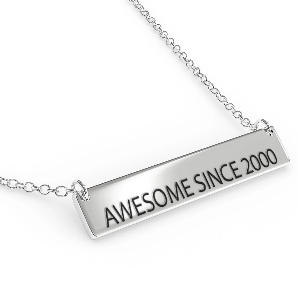 Sterling Silver Bar Pendant Necklace T693263
