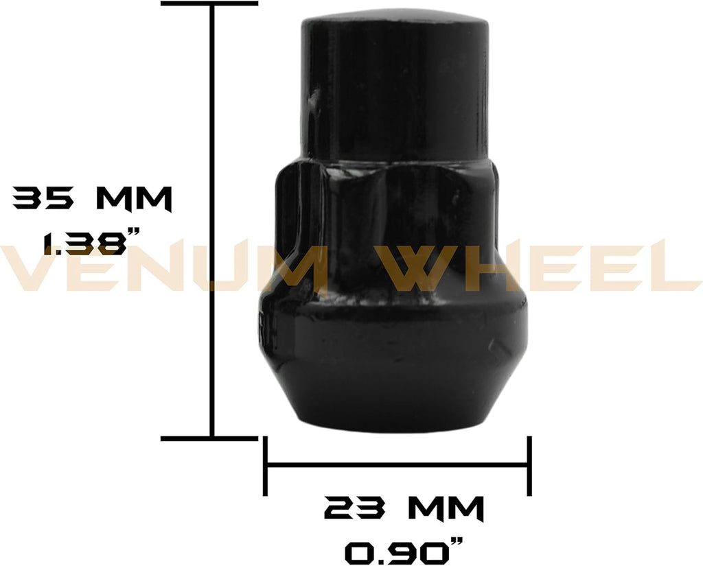 6x5.5 Black Hub Centric 2" Adapter 12x1.5 106mm Bore with 4 Wheel Security Locks A5793