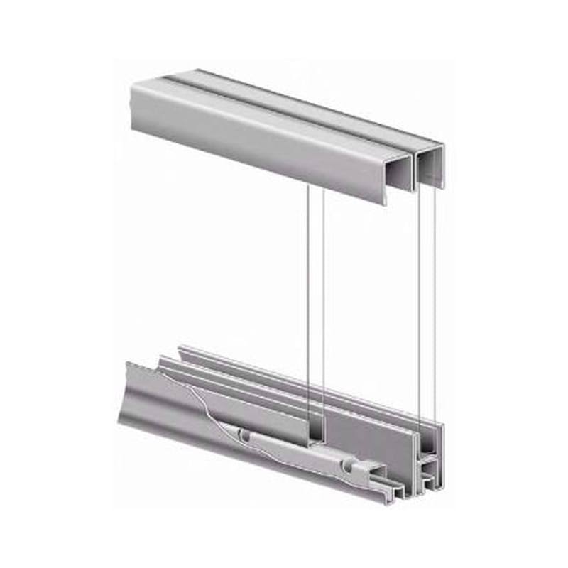5 60 inch Sliding Cabinet Door Track, Zinc, Gray C655