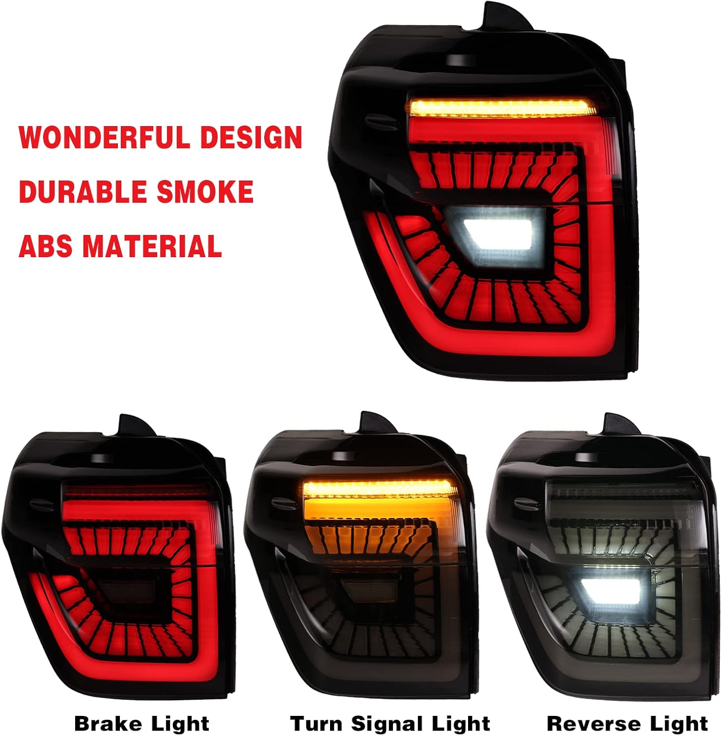 Smoke LED Tail Light Assembly Pair for Toyota 4 Runner A53996