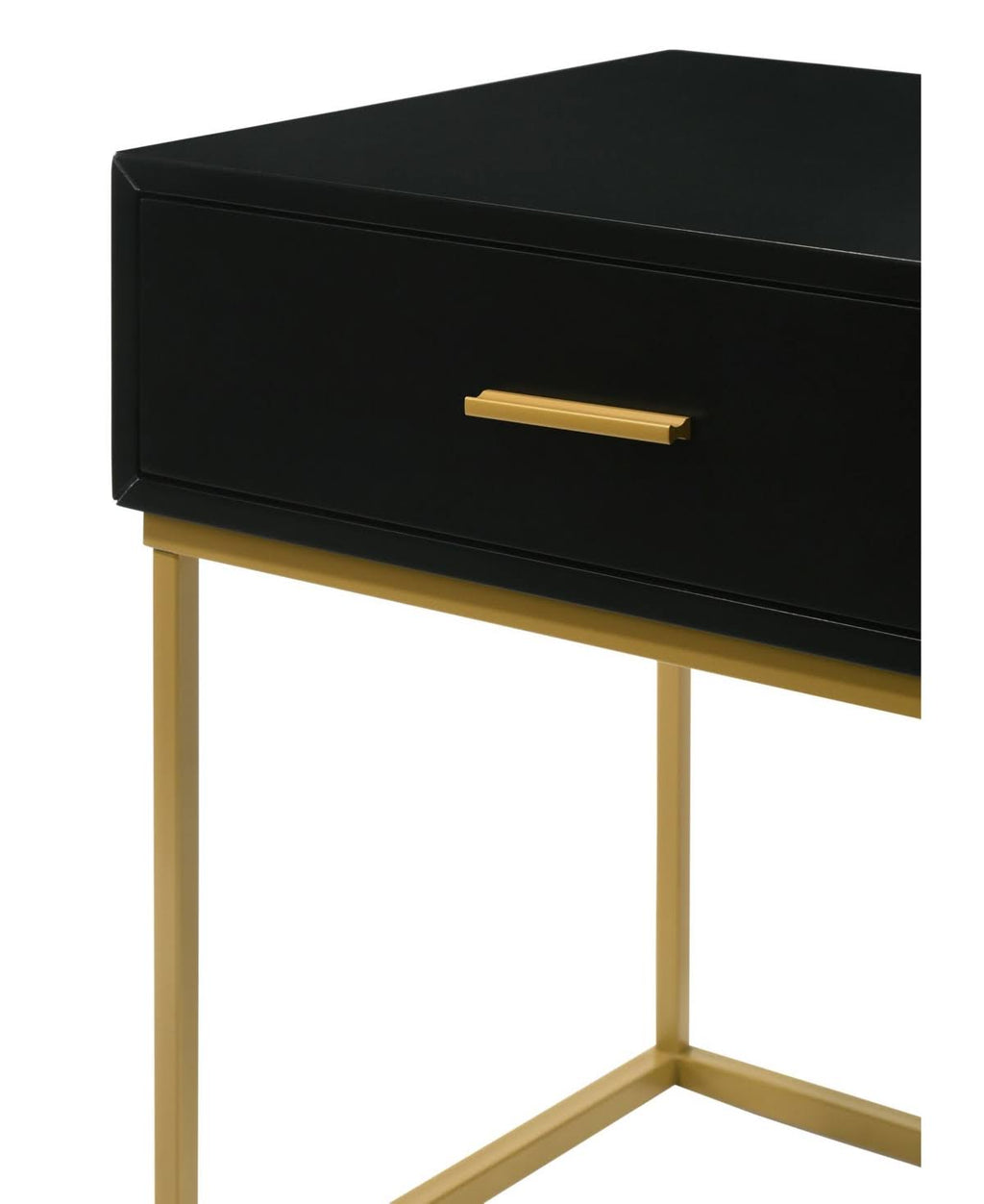 White One Drawer Dresser with Gold Legs O8904