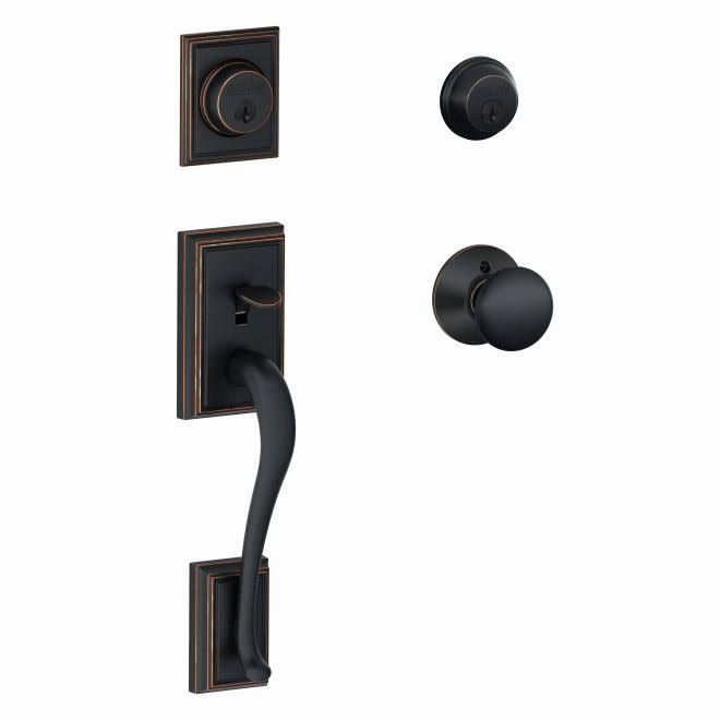 Double Cylinder Handleset and Trim with Keyway O983