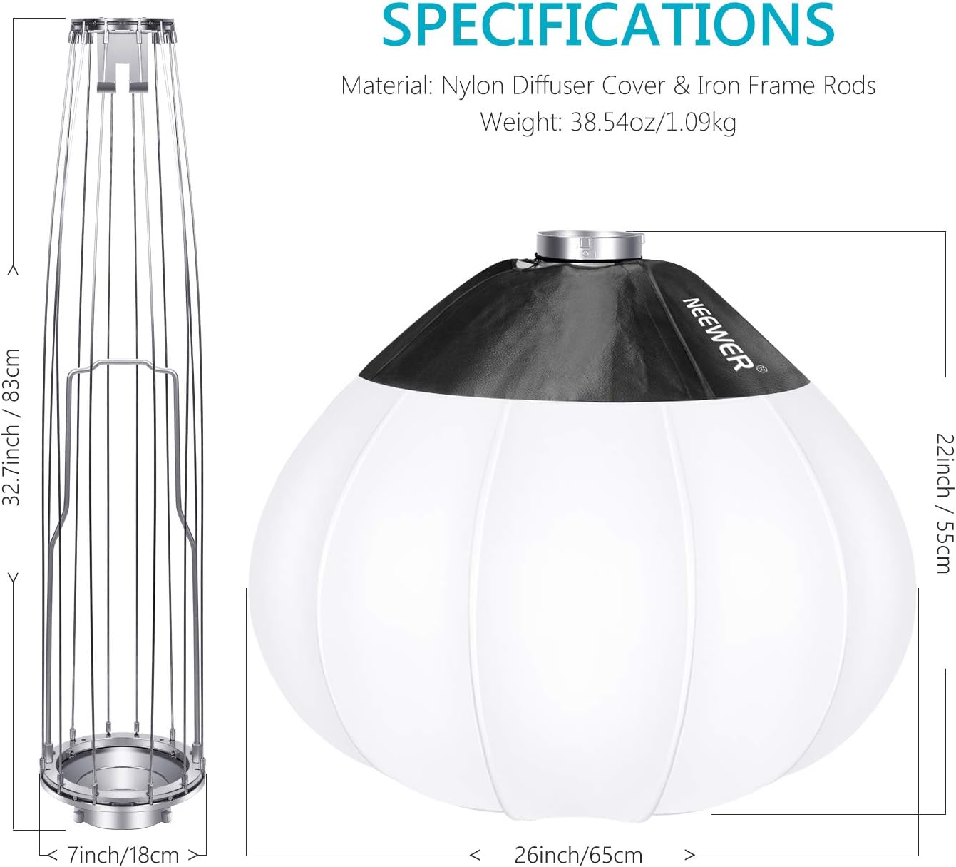 Globe Lantern Softbox Diffuser 26''/65cm Bowens Mount Light Pack of 2 X8420