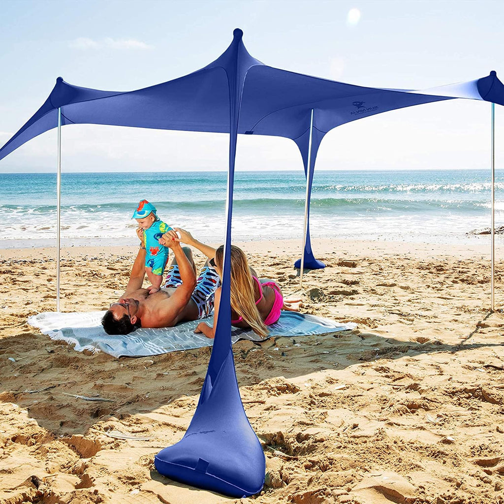 Pop Up Beach Tent Sun Shelter UPF50+ with Sand Shovel, Ground Pegs and Stability Poles J954