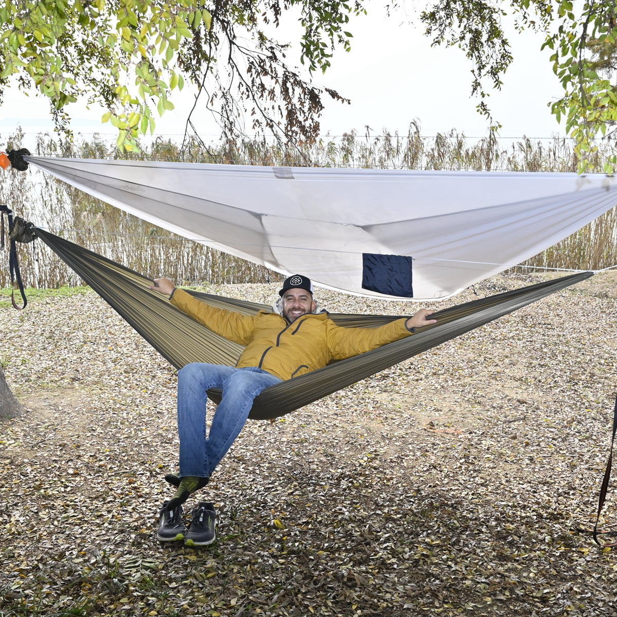 Olive Green Camping Hammock with Tree Straps S4457