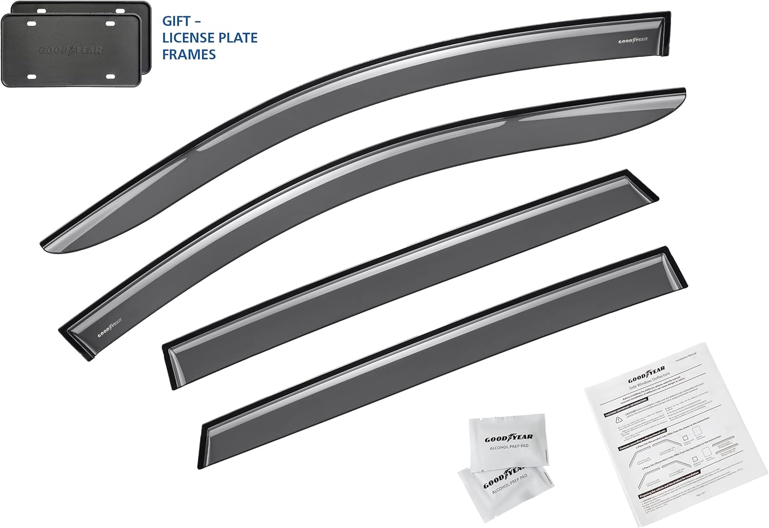 4 Pcs Shatterproof Side Window Deflectors B353