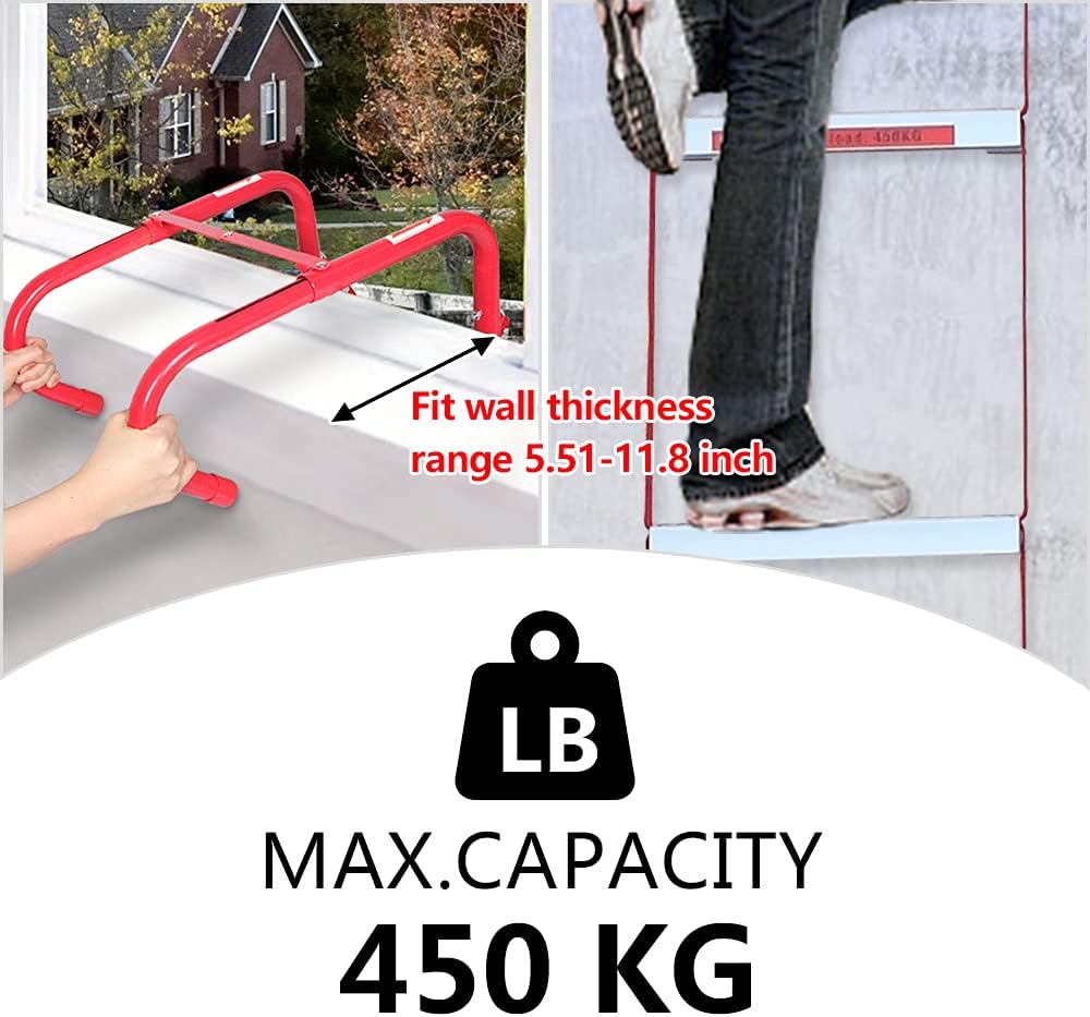Fire Escape Ladder 3 Story Anti-Skid Rungs Portable Emergency Escape Ladder 25-Feet C20974