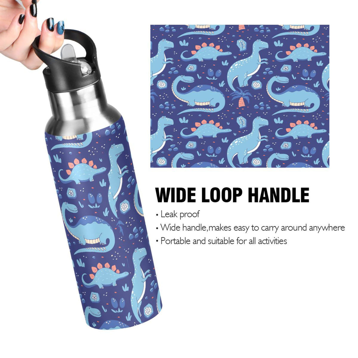 Stainless Steel Insulated Water Bottle with Straw Lid N909750