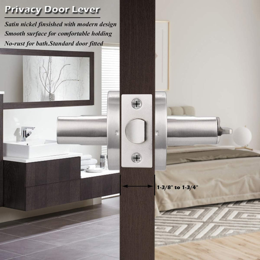 10 Pack Privacy Door Knobs in Satin Nickel J929169