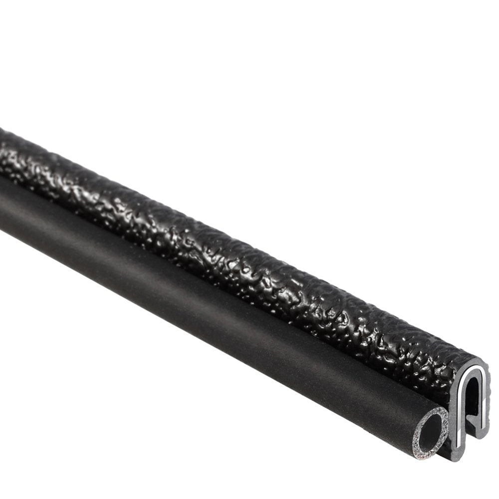 Trim Seal with Side Bulb, 25’ Length, PVC Plastic Trim with EPDM Rubber Seal, Pack of 2 J3758