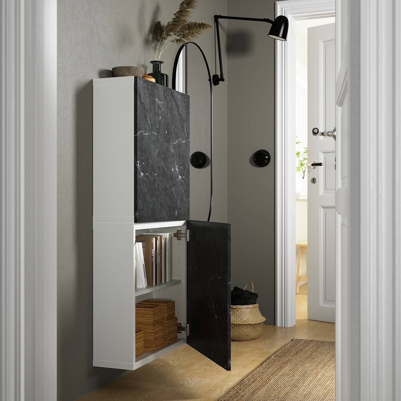 White Wall Cabinet with 2 Doors V680578