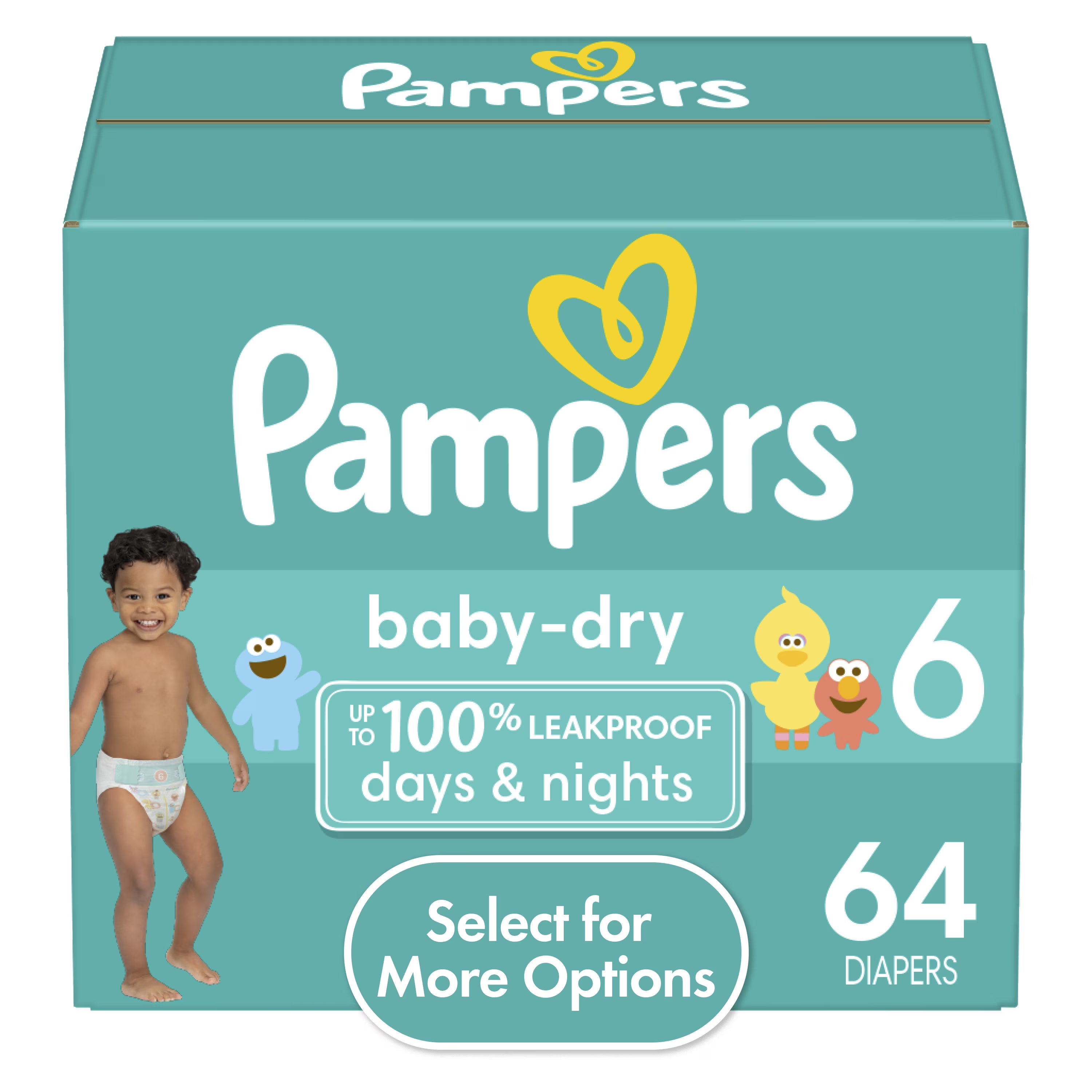 Baby Dry Diapers Size 6, 64 Count P366898