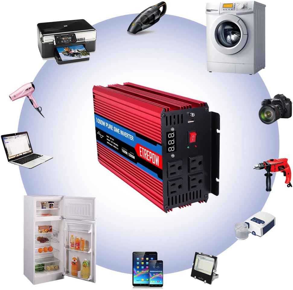 3000 Watt Pure Sine Wave Power Inverter 12V DC to 110V AC L7902