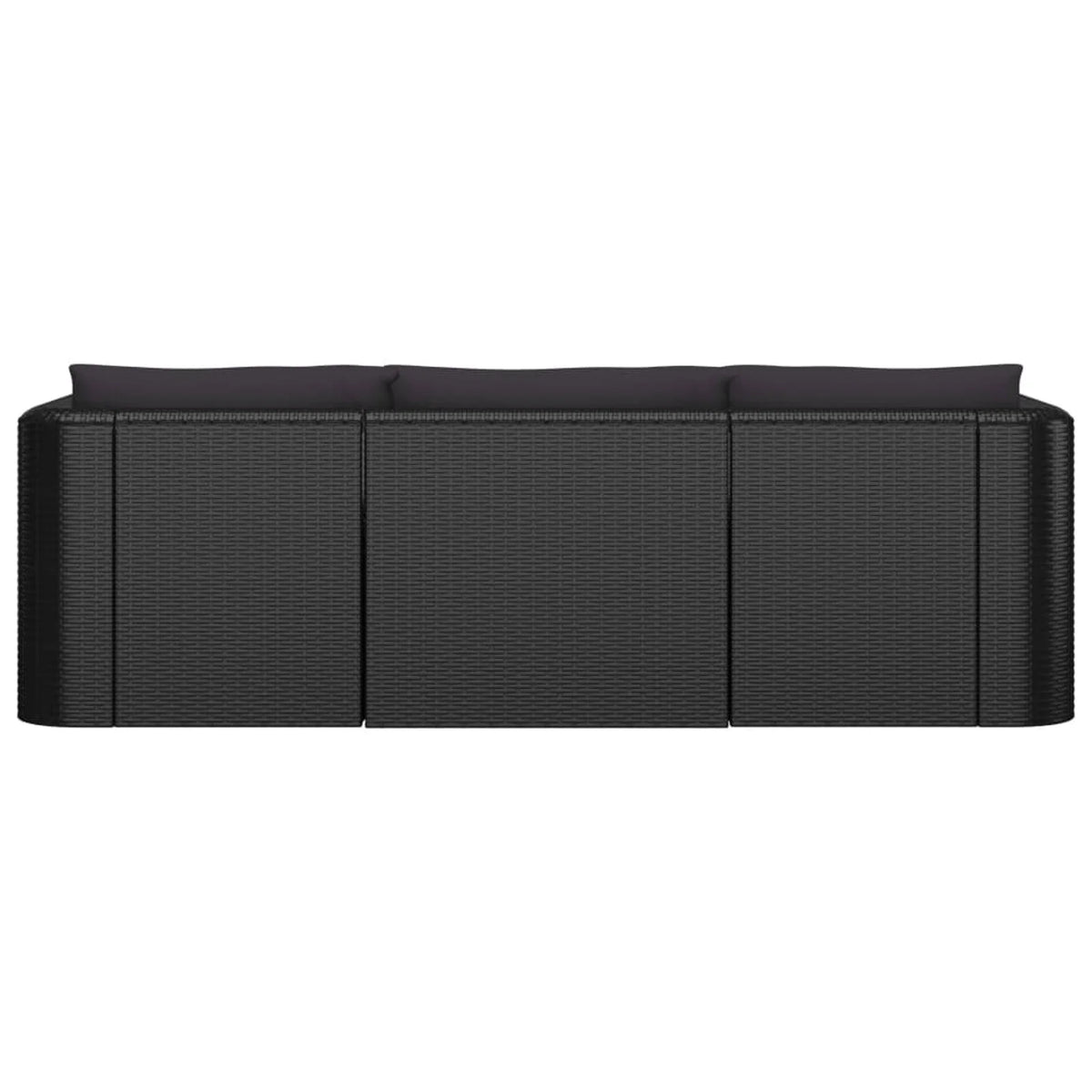 Black Poly Rattan Patio Sofa Set with Cushions O916