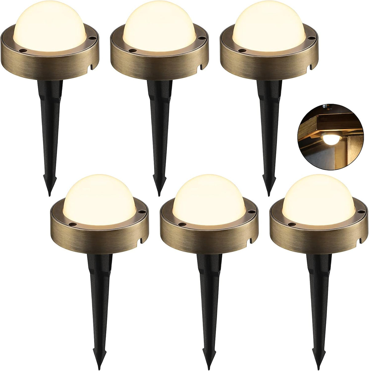 6 Pack LED Pathway Lights, 4.5W 2700K Soft White, Cast-Aluminum S3872